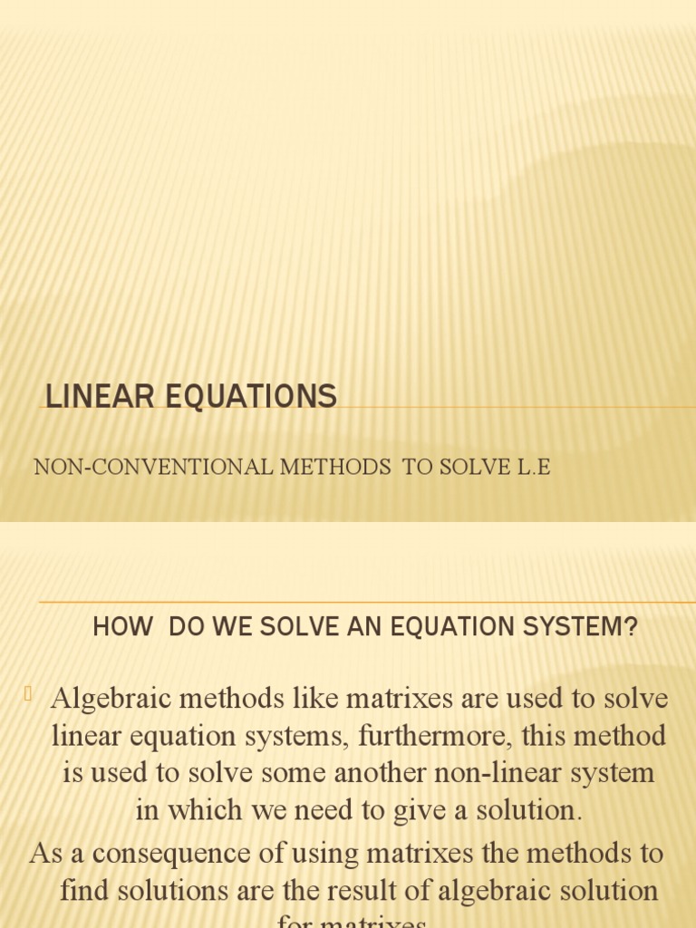 Solving Linear Equations with Matrices | PDF | Theoretical Physics ...
