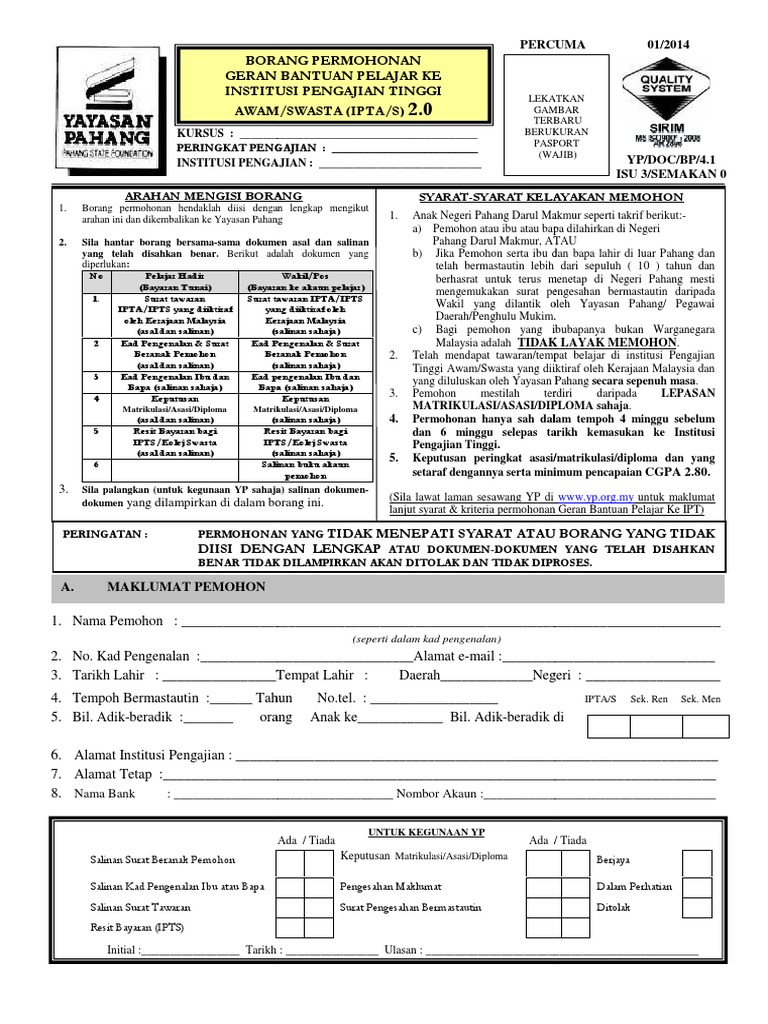Yayasan Pahang Borang Pdf Pdf