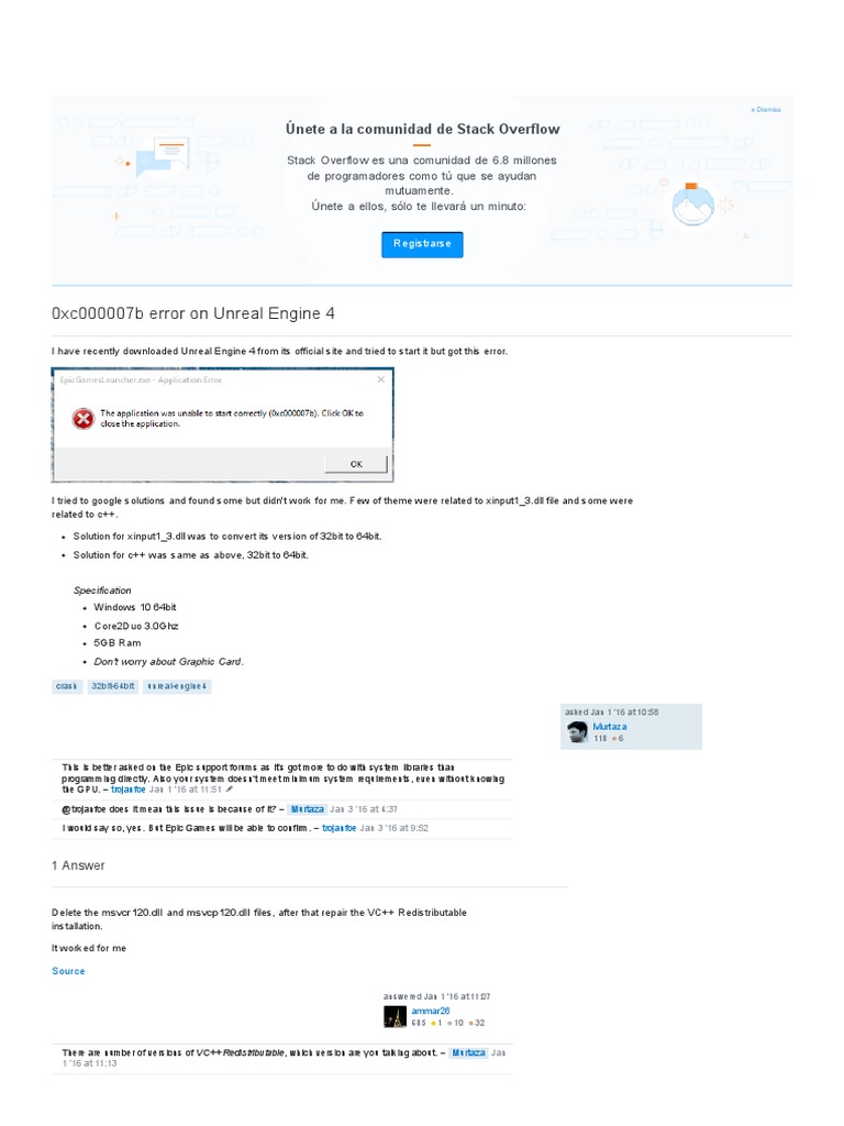 Crash 0xcb Error On Unreal Engine 4 Stack Overflow Pdf Computing Platforms System Software
