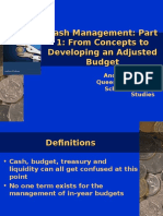 Cash Management: From Concepts to Developing an Adjusted Budget