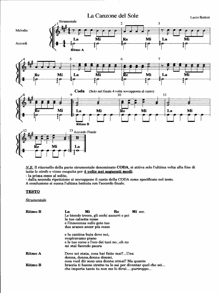 La Canzone del sole di Lucio Battisti e testo di Mogol.pdf