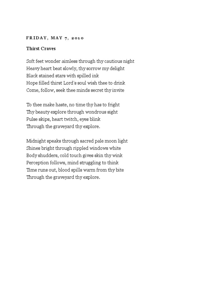 Graveyard Exploration Poem | PDF