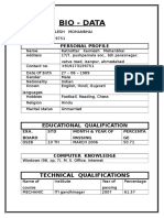 Bio - Data: Technical Qualifications