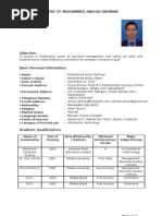 CV of Mohammed Anisur Rahman