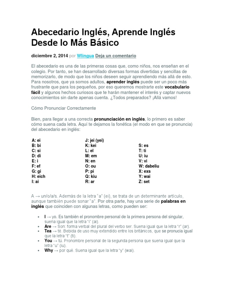 Abecedario Ingles Trabajo Word Alfabeto Linguistica