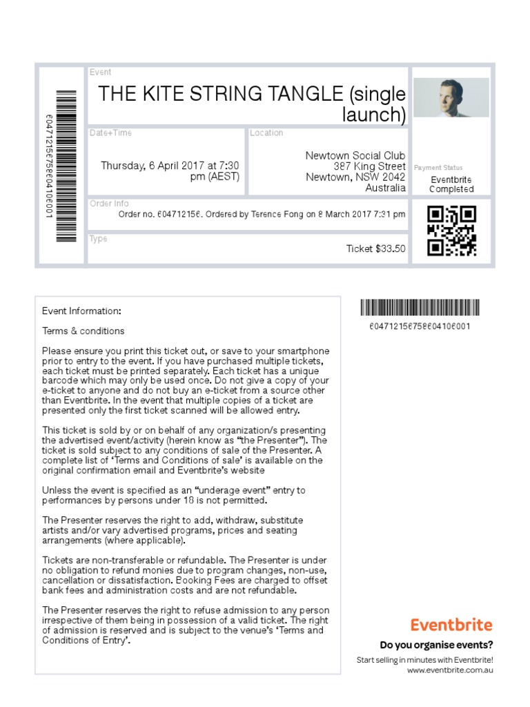 The Kite String Tangle (Single Launch) PDF Ticket (Admission) Fee