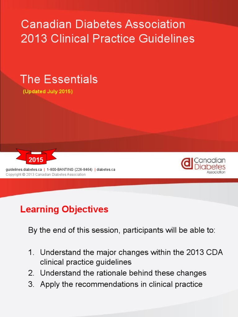 Diabetes Guidelines Canada 2015 Prediabetes Glycated Hemoglobin