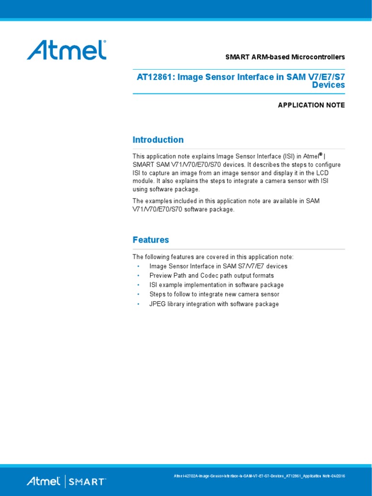 Atmel 42702 Image Sensor Interface in SAM V7 E7 S7 Devices ...