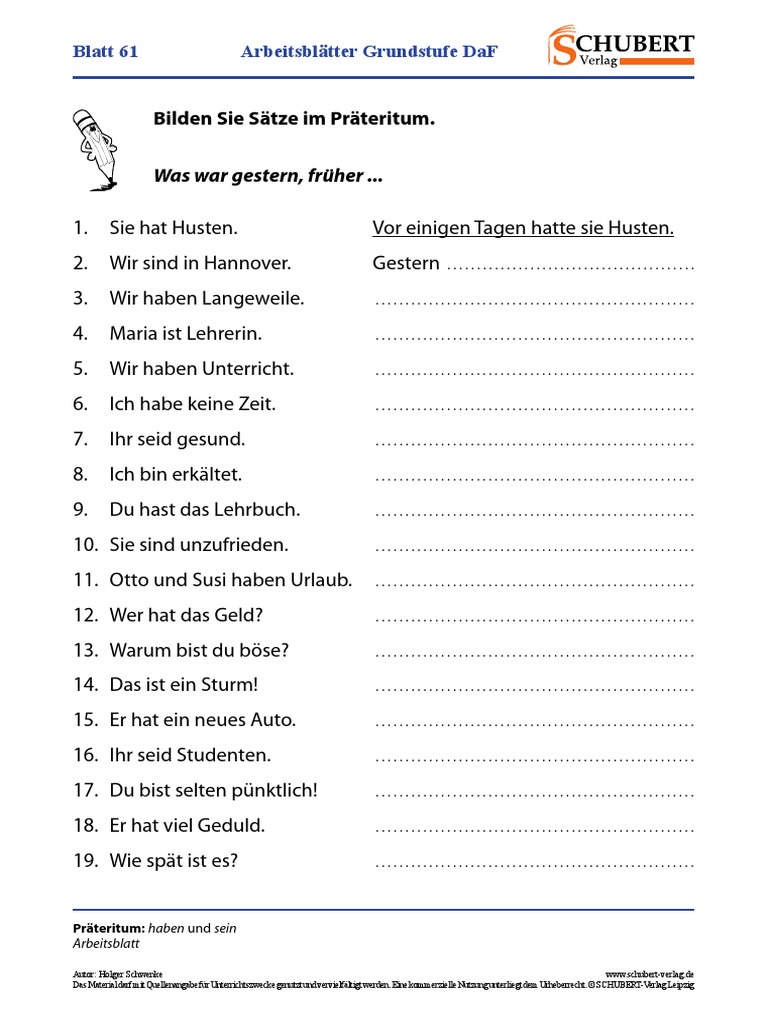 Arbeitsblatt Praeteritum Pdf Pdf