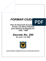 Plan de Desarrollo 1995 - 1998 Formar Ciudad PDF