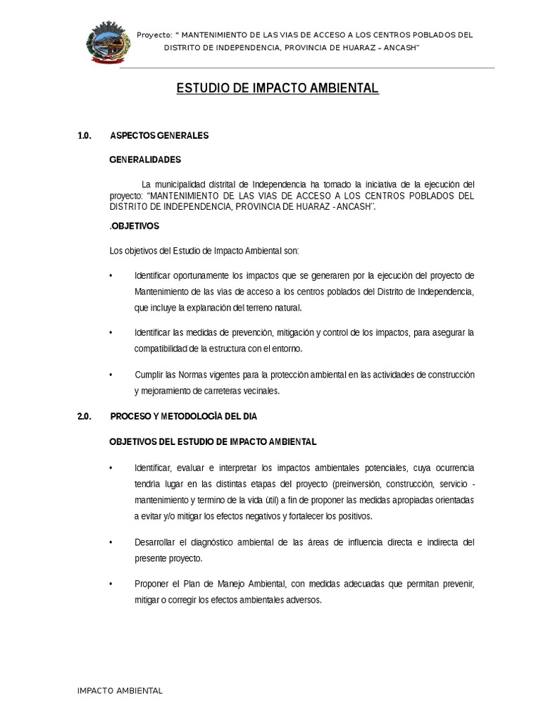 Evaluacion de Impacto Ambiental | PDF | Evaluación de impacto ambiental ...