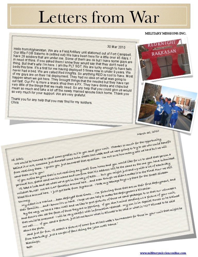 Letters from Soldiers in Afghanistan | PDF