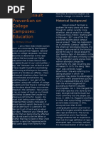sexual assault prevention on college campuses