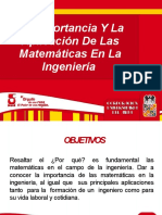 Importancia y Aplicacion de Las Matematicas en La Ingenieria