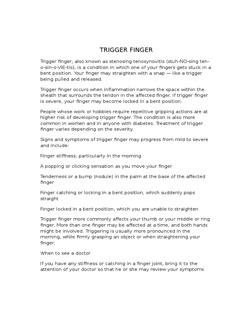 Trigger Finger 2 | PDF | Finger | Clinical Medicine