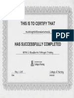 Certificate-Hippa Bloodeborne Pathogen Training