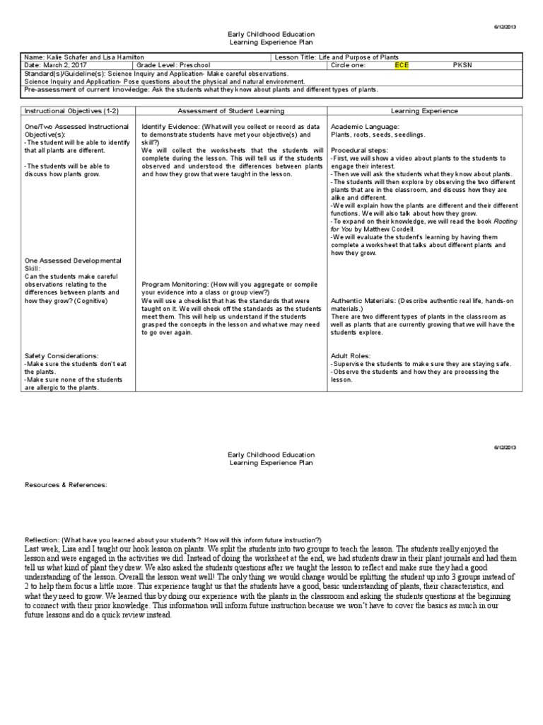 edt 313 hook lesson plan Early Childhood Education Quality Of Life