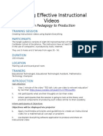 Creating Effective Instructional Videos: From Pedagogy To Production