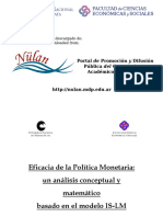 01465 Eficacia de La Politica Monetaria, Un Analisis Conceptual y Matematico Basado en Modelo is-lm (2002) -Bajado Nüllan