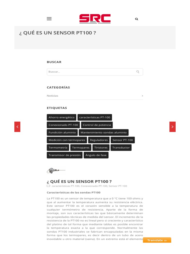 Sensor PT100: Características y Funcionamiento | PDF | Par ...