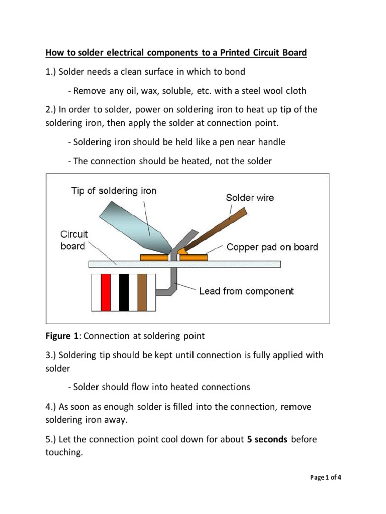 How To Solder Electrical Components To A Printed Circuit Board PDF
