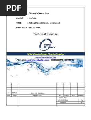 Technical Proposal for Water Pond Cleaning