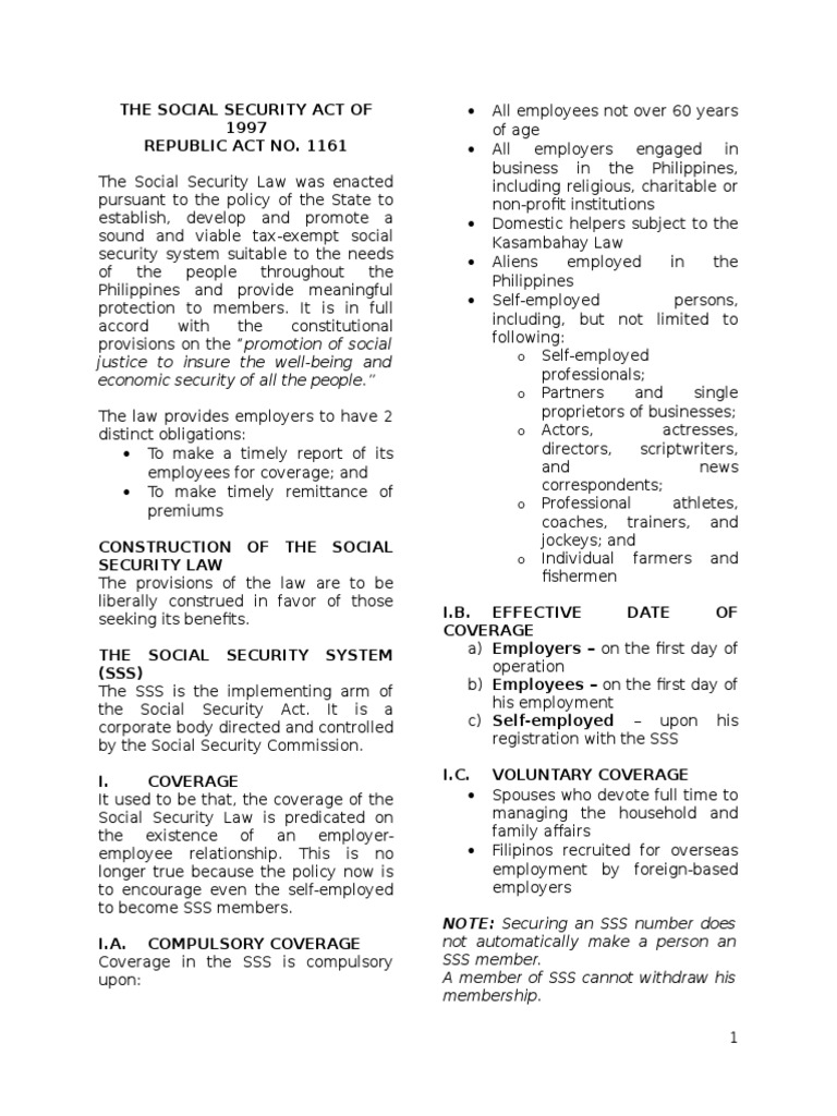 The Social Security Act of 1997 PDF Pension Retirement