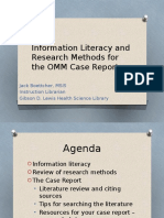 Information Literacy and Research Methods For The OMM Case Report