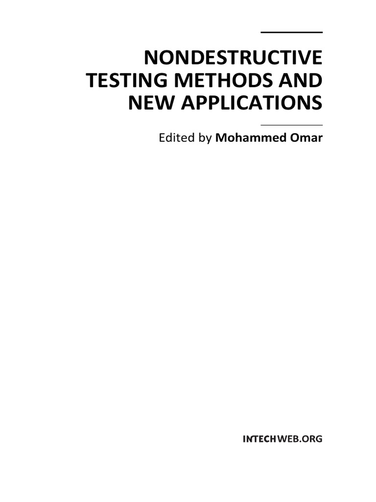 Nondestructive Testing Methods and New Applications PDF | PDF ...