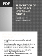 Prescription of Exercise For Health and Fitness