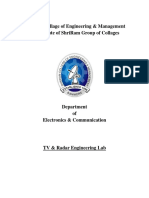 Lab Manual TV & Radar - Engineering - Lab - 2016