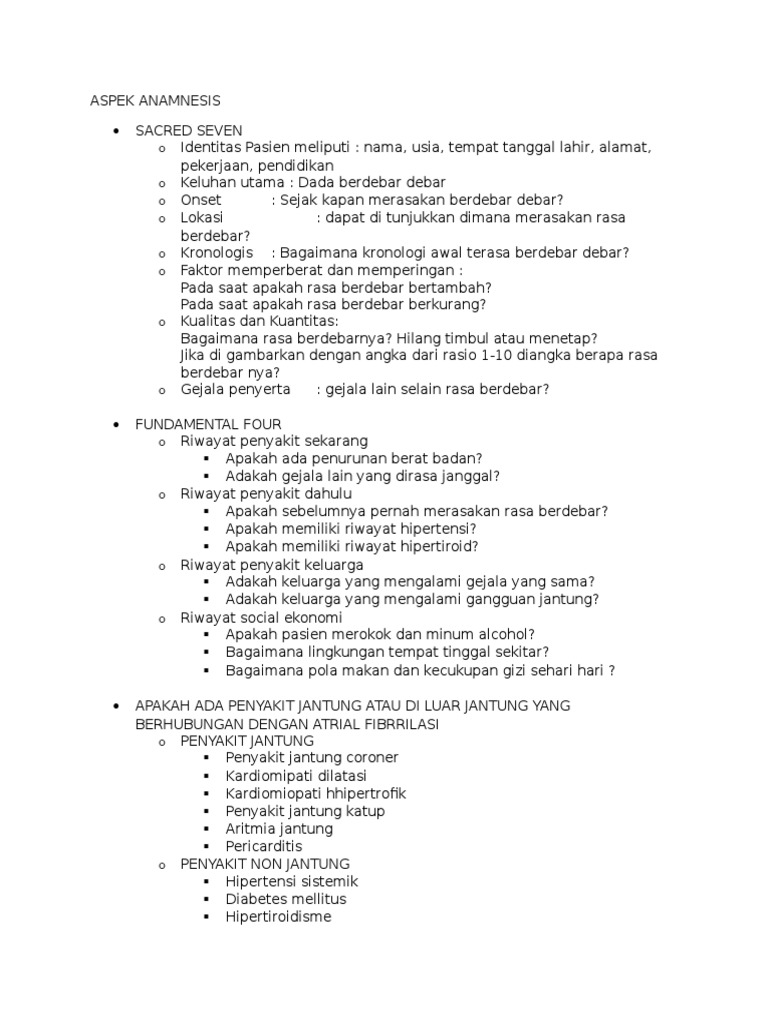 Aspek Anamnesis Debar Debar Pdf
