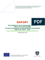 Raport: Për Mbështetjen Financiare Publike Për Ojq-Të Në Kuadër Të Institucioneve Të Republikës Së Kosovës
