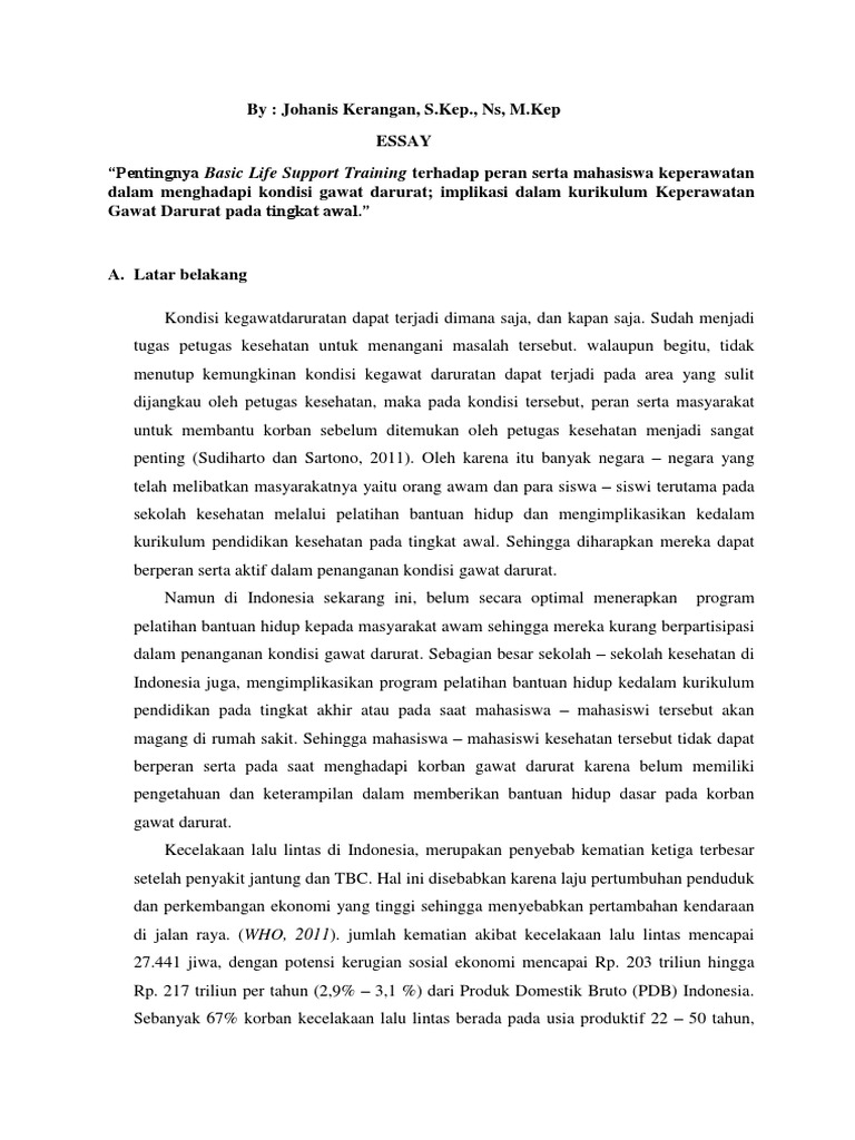 contoh format essay