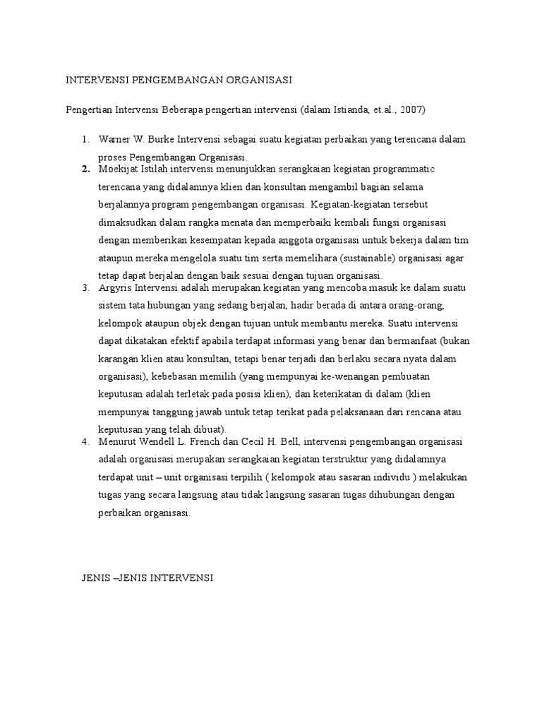 Intervensi Pengembangan Organisasi - Tugas Po