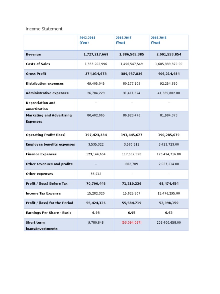 Annual Income Statement and Balance Sheet | PDF