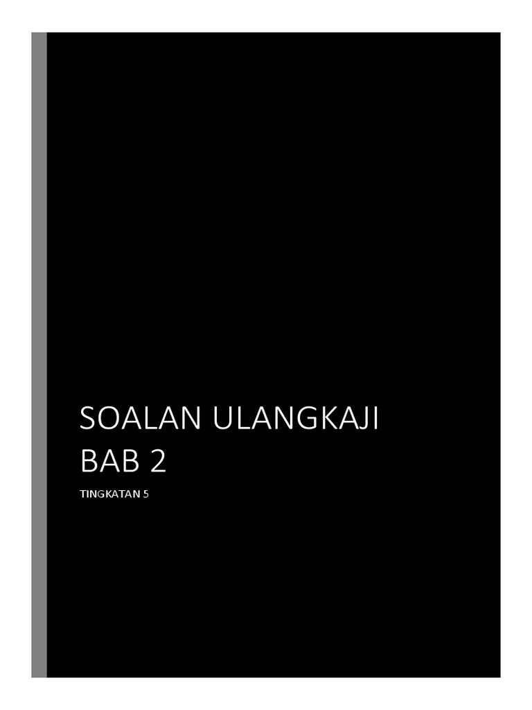Soalan Ulangkaji Bab 2 PDF | PDF | Metode & Bahan Ajar