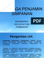 Lembaga Penjamin Simpanan: Munawaroh 163141514111001 Perbankan