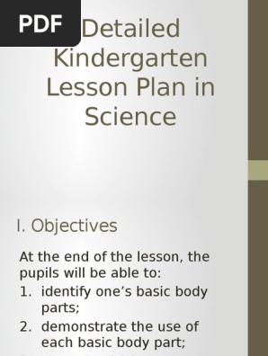 Detailed Kindergarten Lesson Plan in Science