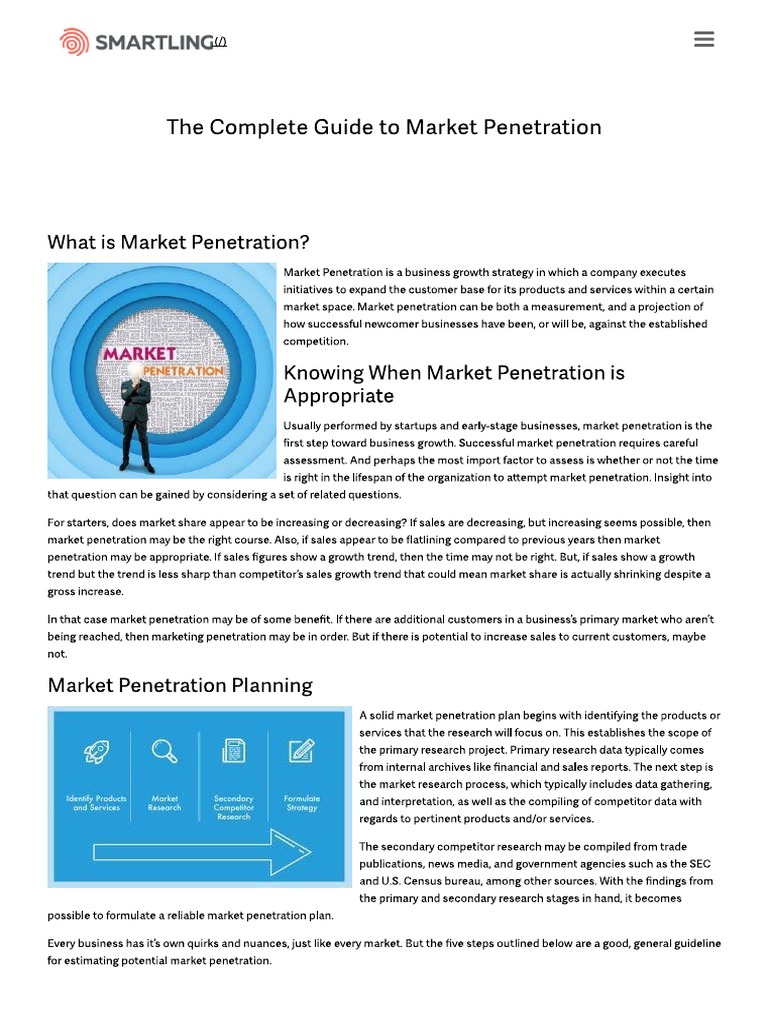 The Complete Guide To Market Penetration - Smartling PDF | PDF