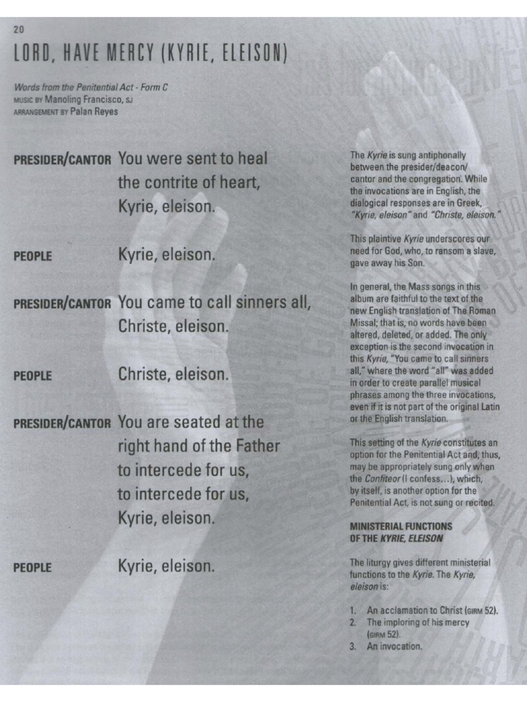 Lord, Have Mercy (Kyrie, Eleison) Melody PDF