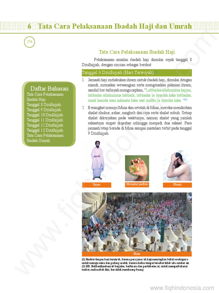 Tata Cara Pelaksanaan Ibadah Haji dan Umrah 6: Daftar Bahasan