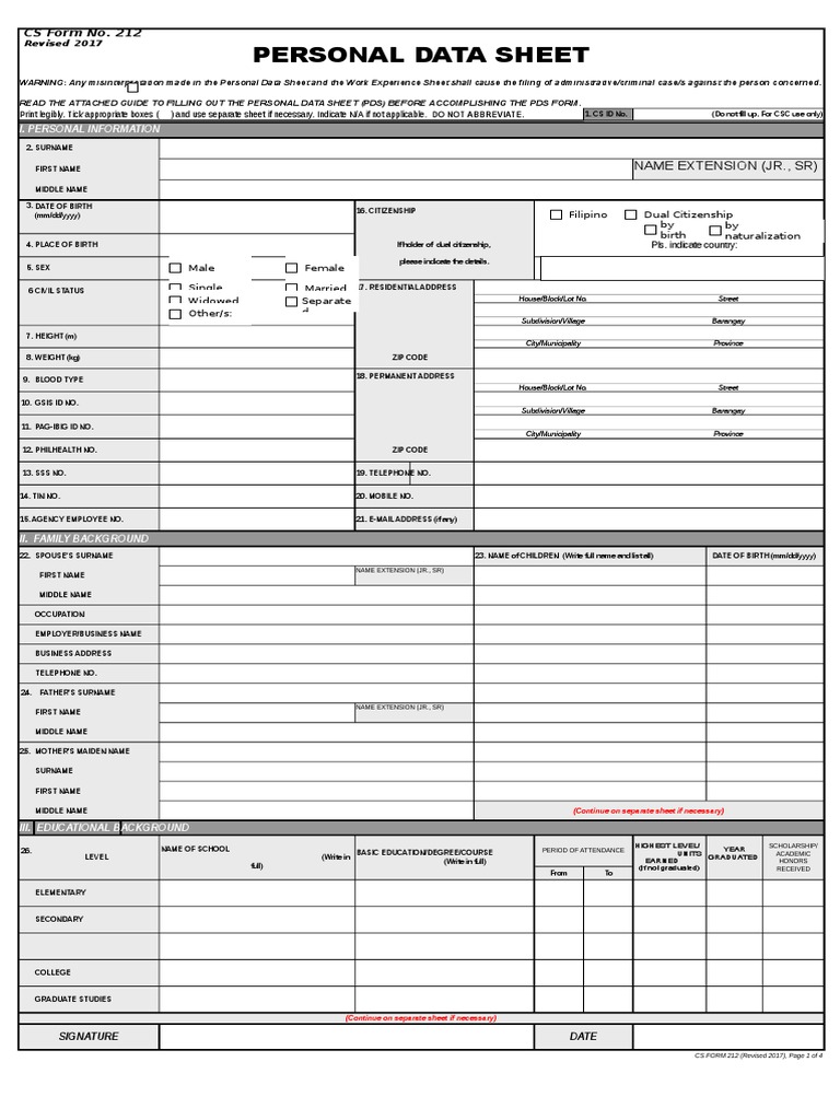 CS Form No. 212 Revised Personal Data Sheet 2_new Crimes Crime