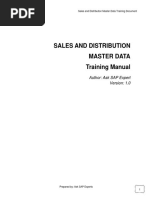 Sap Sd Master Data Training Document