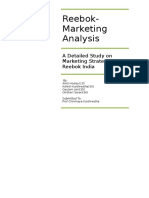 Reebok-Marketing Analysis: A Detailed Study On Marketing Strategy of Reebok India