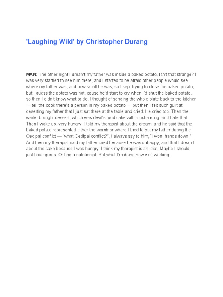 Laughing Wild By Christopher Durang