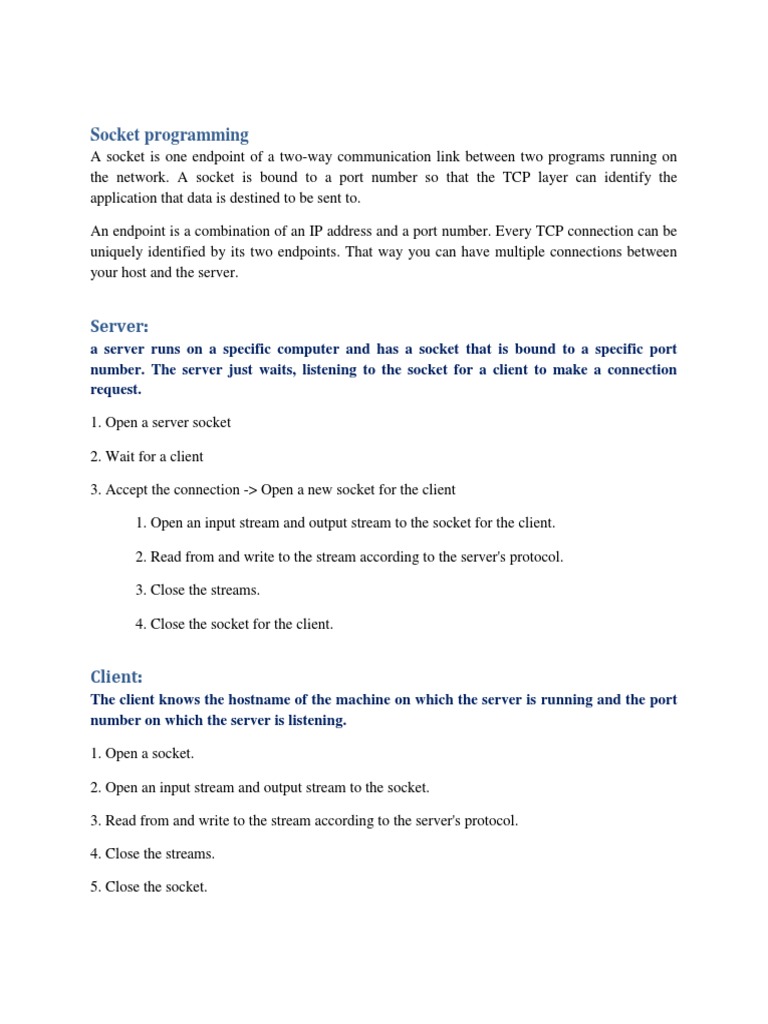 Socket Programming PDF | PDF