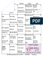 Ohio Living Adult Day Care Center May Calendar