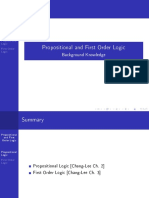 Propositional and First Order Logic: Background Knowledge