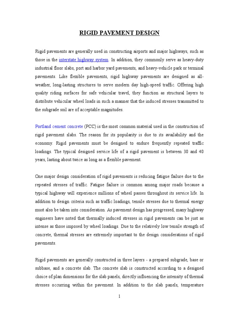 Rigid Pavement Design Overview | PDF | Road Surface | Concrete